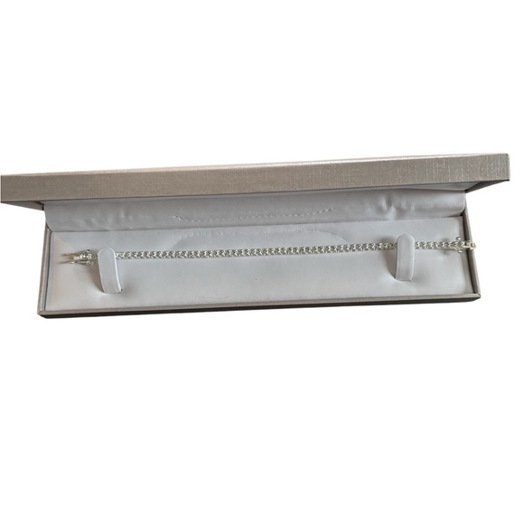 Tennis Bracelet 925 Sterling Silver .50 TW Diamonds 8” Safety Clasp Box Included - Picture 1 of 6